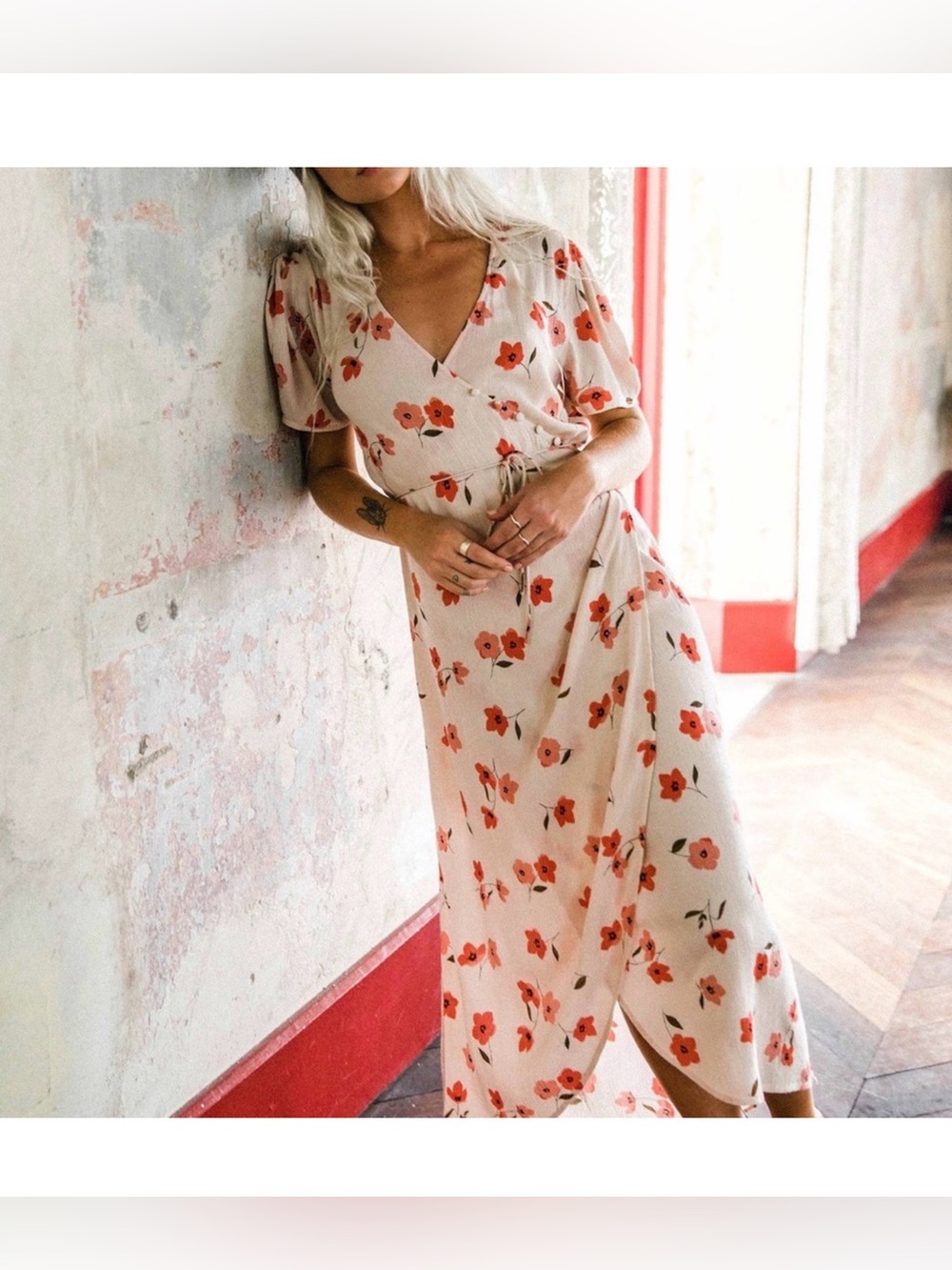 New Billabong Floral Wrap Dress